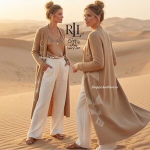 LRL Camel & Cream Tribal Intarsia Knit Duster *shop@iamwarrior